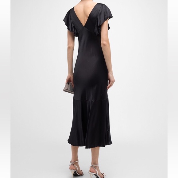 Rails Dina Flutter-Sleeve Satin Midi Dress - Picture 3 of 8